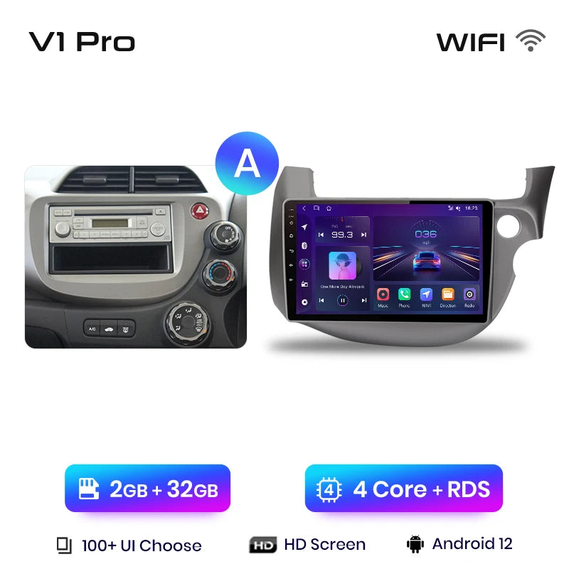 Junsun V1pro Android 10 AI Voice 4G Carplay RDS Radio de coche multimedia GPS para Honda Fit Jazz 2007-2013 2DIN autorradio bluetooth 