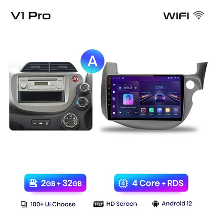 Junsun V1pro Android 10 AI Voice 4G Carplay RDS Radio de coche multimedia GPS para Honda Fit Jazz 2007-2013 2DIN autorradio bluetooth 