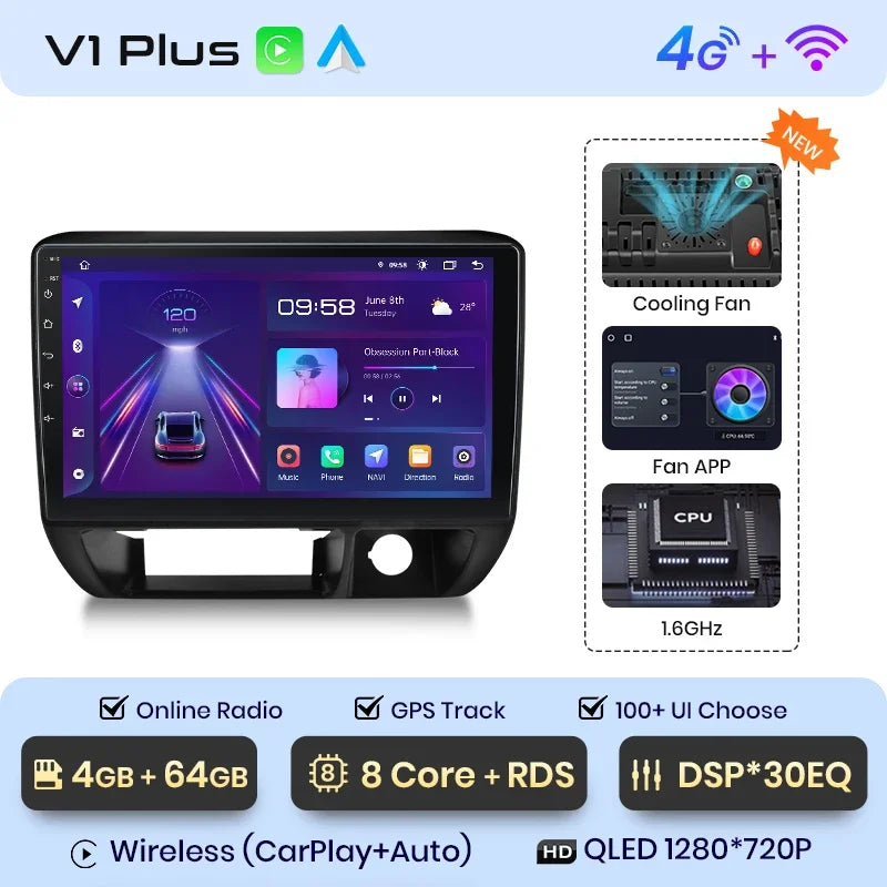 Junsun CarPlay inalámbrico Android Auto Radio para Suzuki Jimny 1998 1999 2000 2001-2004 Sistemas inteligentes para coche RDS BT WiFi 2 DIN 