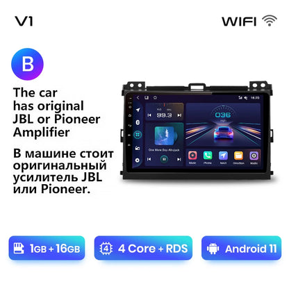 Junsun V1 Wireless CarPlay Android Auto Radio For Toyota Land Cruiser Prado 120 2004 - 2009 4G Car Multimedia GPS 2din autoradio