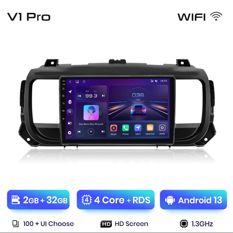 Radio Junsun para Peugeot Expert 3, Citroën Jumpy 3 SpaceTourer (2016-2021), inalámbrica, CarPlay, Android Auto, 2 DIN, DVD. 