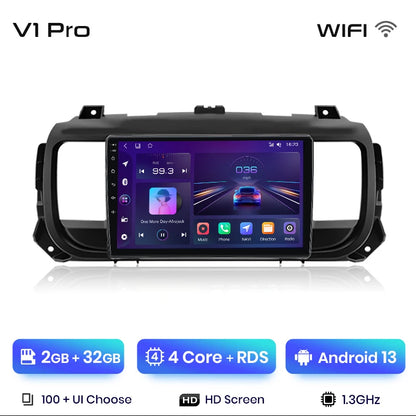 Radio Junsun para Peugeot Expert 3, Citroën Jumpy 3 SpaceTourer (2016-2021), inalámbrica, CarPlay, Android Auto, 2 DIN, DVD. 