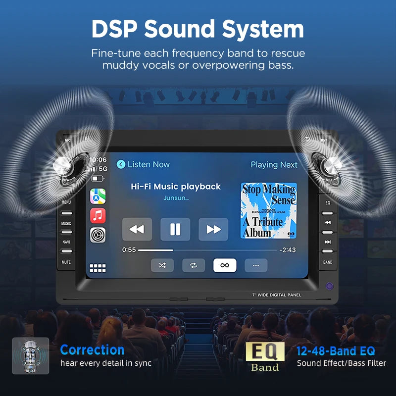 Junsun Wireless CarPlay Car Radio For VW Golf 4 Passat POLO Transport T5 Multivan Seat Jetta Android Multimedia