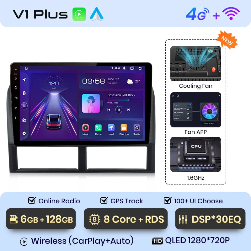 Junsun CarPlay Car Radio Multimedia Player For Jeep Grand Cherokee II WJ 1998 1999 2000-2004 Android Auto GPS 2din autoradio