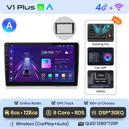 Radio multimedia Junsun con CarPlay inalámbrico y Android para coche, sistema inteligente GPS para VW Passat B5 B6 (2004-2010) 
