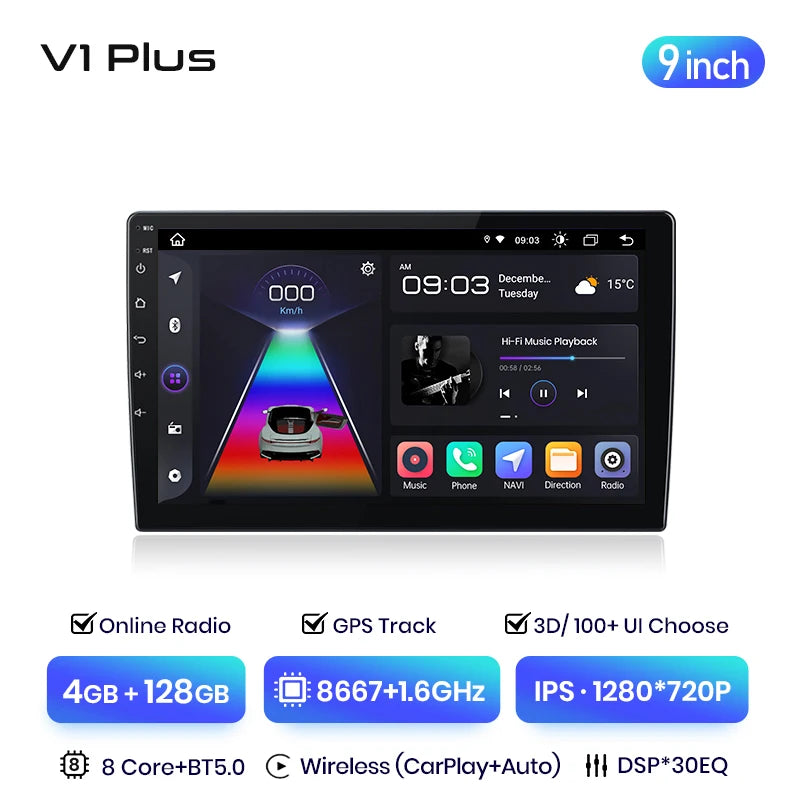 Junsun V3 Plus 2K Android 13 Wireless CarPlay Android Auto Car Intelligent Systems for Seat Altea 2004-2015 7870 Autoradio