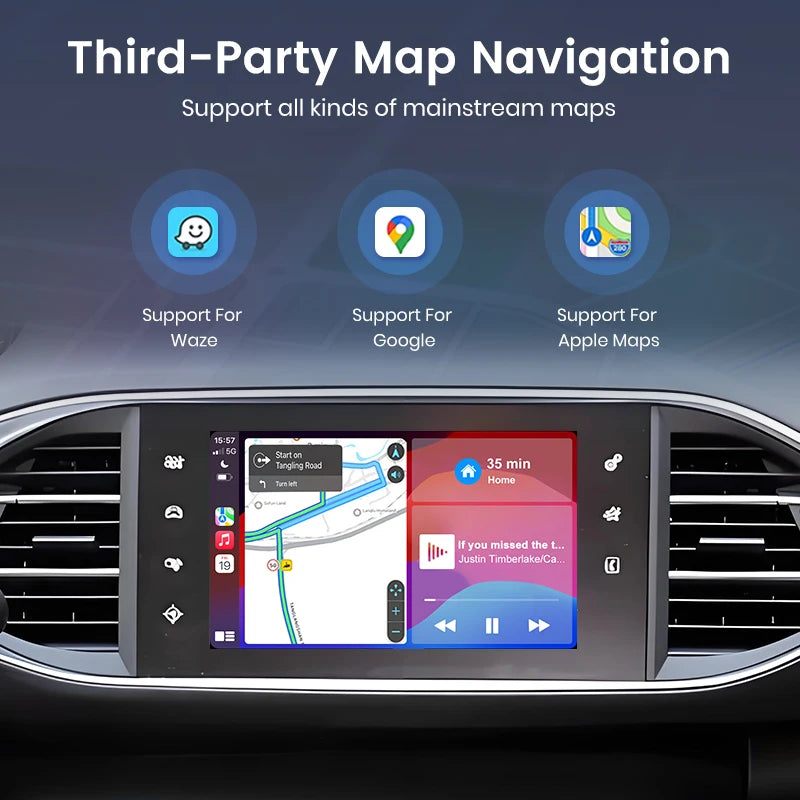 Junsun Wireless Carplay Android Auto Decoder Module for Peugeot Citroen SMEG MRN Picasso C4 C5 DS4 DS3 308 508 208 3008