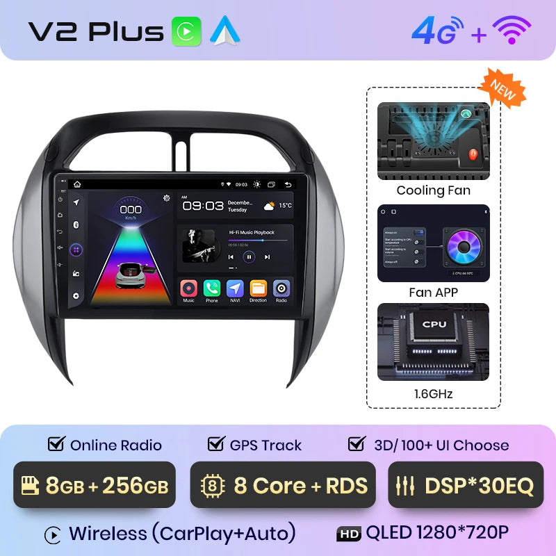 Junsun V1pro AI Voice 2 din Android Auto Radio For Toyota RAV4 2003 2004 2005 Carplay 4G Car Multimedia GPS 2din autoradio