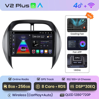 Junsun V1pro AI Voice 2 din Android Auto Radio para Toyota RAV4 2003 2004 2005 Carplay 4G coche Multimedia GPS 2din autoradio 