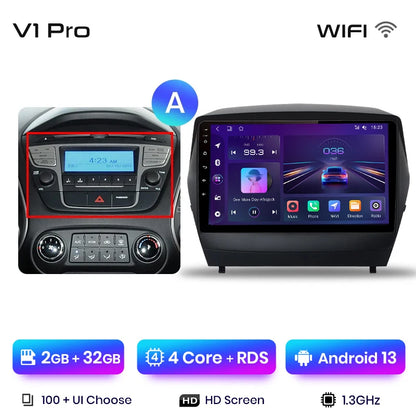 Radio Junsun para Hyundai Tucson 2 ix35 2009-2015 con CarPlay inalámbrico, Android Auto, sistema inteligente para coche, 2 DIN, DVD. 