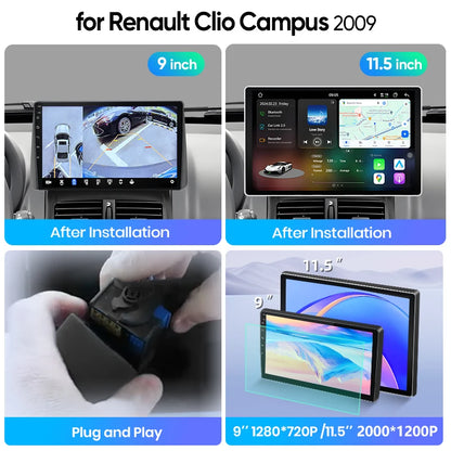 Junsun Wireless CarPlay Car Radio For Renault Clio Campus 2009 Android Multimedia