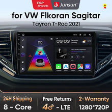 Load image into Gallery viewer, Junsun Wireless CarPlay Android Auto Radio For VW VILORAN SAGITAR TAYRON T-ROC 2021 Car Intelligent Systems RDS BT WiFi 2 din
