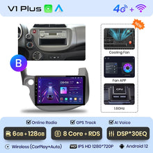 Lade das Bild in den Galerie-Viewer, Junsun V1pro Android 10 AI Stimme 4G Carplay RDS Auto Radio Multimedia GPS Für HONDA FIT JAZZ 2007-2013 2din autoradio bluetooth 

