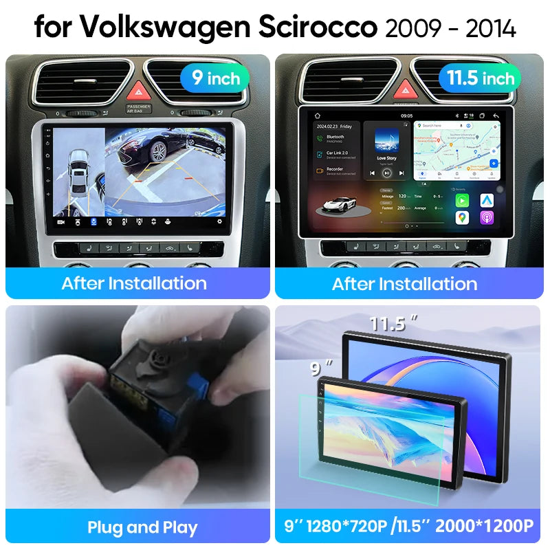 Junsun Wireless CarPlay Car Radio For Volkswagen SCIROCCO 2009-2014 Android Multimedia