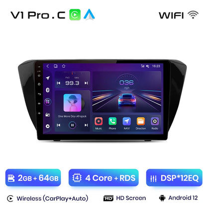 Junsun V1pro AI Voice Android Autoradio für Skoda Superb 3 2015-2019 Carplay 4G Auto Multimedia GPS 2din Autoradio 