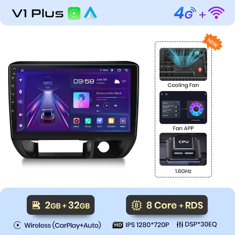Junsun CarPlay inalámbrico Android Auto Radio para Suzuki Jimny 1998 1999 2000 2001-2004 Sistemas inteligentes para coche RDS BT WiFi 2 DIN 