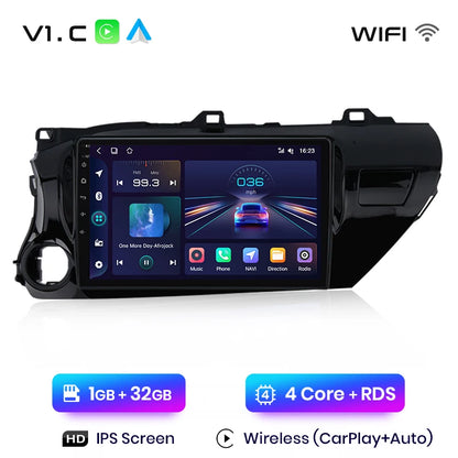 Radio Junsun V1 Plus para Toyota Hilux PickUp AN120 2015-2020 con CarPlay inalámbrico, Android Auto, 2 DIN, DVD. 