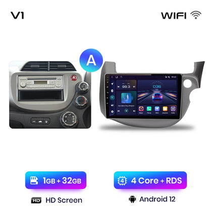 Junsun V1pro Android 10 AI Voice 4G Carplay RDS Radio de coche multimedia GPS para Honda Fit Jazz 2007-2013 2DIN autorradio bluetooth 