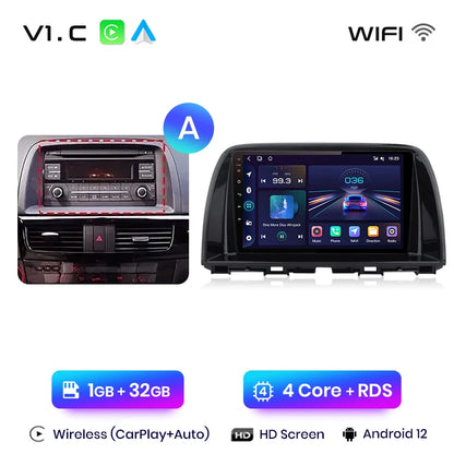 Junsun V1pro AI Voice 2 DIN Android Auto Radio para Mazda CX-5 2012-2015 Carplay 4G Car Multimedia GPS 2 DIN Autoradio 