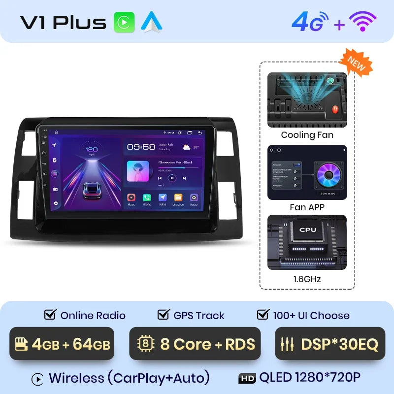 Radio Junsun con CarPlay inalámbrico y Android Auto para Toyota Previa XR50 3 III Estima 2006-2019, sistemas inteligentes para coche, RDS, Bluetooth, WiFi 