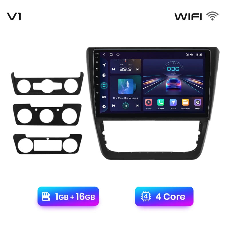Radio Junsun V1 Plus para coche SKODA Yeti 5L 2009-2014 con CarPlay inalámbrico, Android Auto, sistema inteligente para coche, 2 DIN, DVD. 