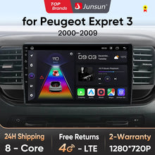 Radio Junsun para Peugeot Expert 3, Citroën Jumpy 3 SpaceTourer (2016-2021), inalámbrica, CarPlay, Android Auto, 2 DIN, DVD. 