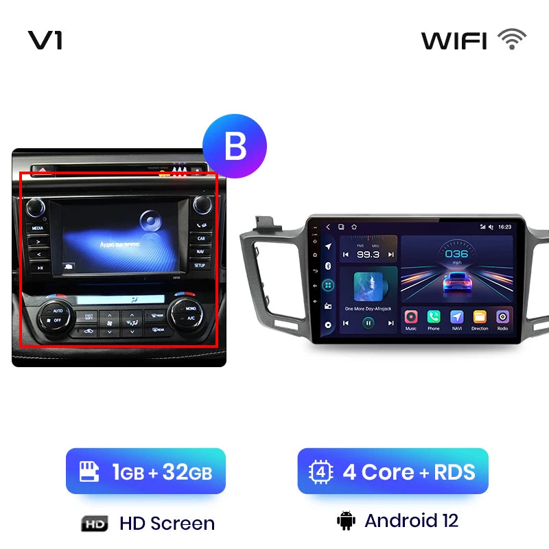 Junsun V1pro AI Voice 2 din Android Auto Radio for Toyota RAV4 RAV 4 2012 - 2018 Carplay 4G Car Multimedia GPS 2din autoradio