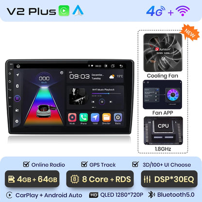 Radio Junsun para Peugeot 308 308S 2013-2017 con CarPlay inalámbrico, Android Auto, sistema inteligente para coche, 2 DIN, DVD. 