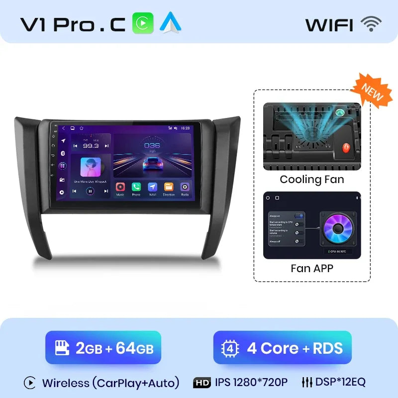 Radio Junsun CarPlay inalámbrica Android Auto para Nissan Navara Frontier NP300 4 D23 2014-2021 con sistema inteligente RDS, Bluetooth y WiFi. 