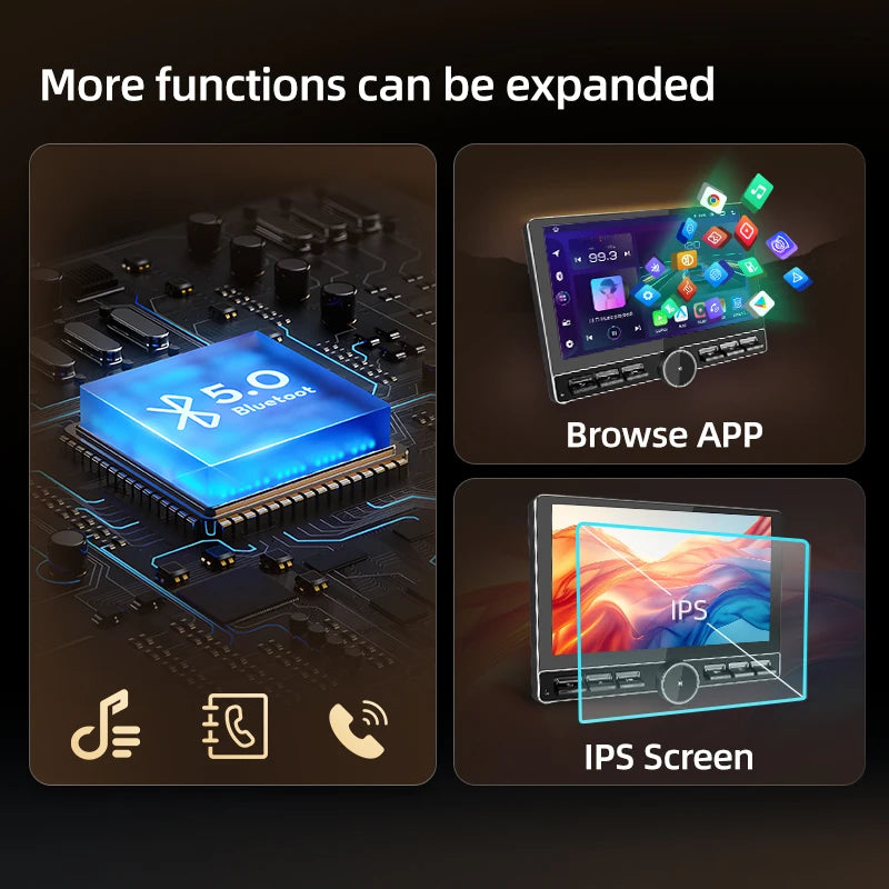 Junsun 10.6 Inch Universal Rotatable 1DIN 2DIN Car Radio Wireless CarPlay Android Auto Touch Screen Multimedia GPS autoradio
