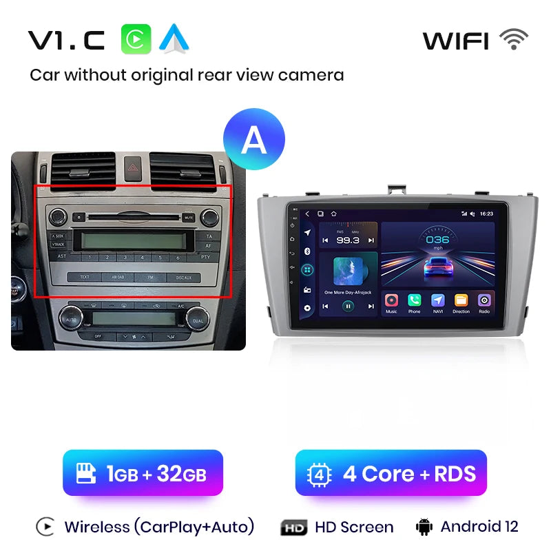Radio Junsun V1 con CarPlay inalámbrico y Android Auto para Toyota Avensis T27 (2008-2015), GPS, sistemas inteligentes para coche, autorradio inteligente. 