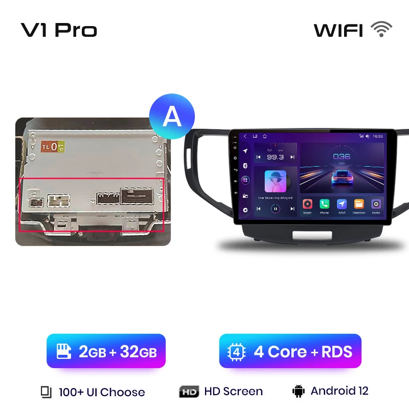 Junsun V1 AI Voice Wireless CarPlay Android Auto Radio For Honda Accord 8 2008-2012 4G Car Multimedia GPS 2din autoradio