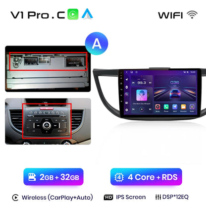 Junsun V1pro AI Voice 2 din Android Auto Radio para Honda CRV CR-V 2012-2016 Carplay coche Multimedia GPS 2din autoradio 