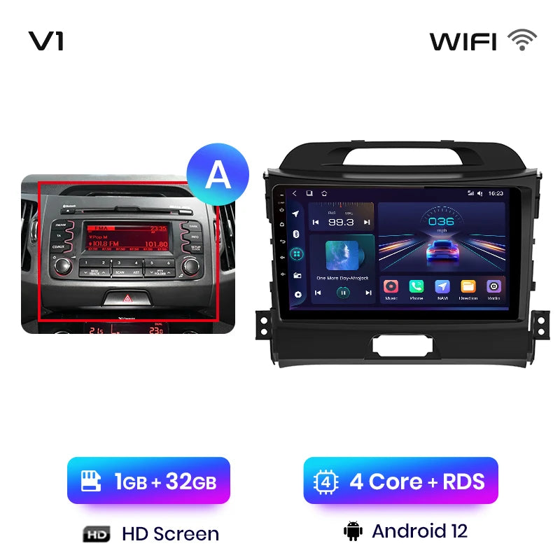 Junsun V1pro AI Voice 2 din Android Auto Radio For KIA Sportage 3 2010-2016 Carplay 4G Car Multimedia GPS 2din autoradio