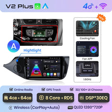 Load image into Gallery viewer, Junsun V1pro AI Voice 2 din Android Auto Radio For KIA CEED JD Cee&#39;d 2012-2018 Carplay Car Multimedia GPS 2din autoradio
