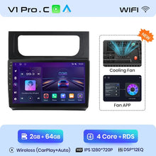 Load image into Gallery viewer, Junsun Wireless CarPlay Android Auto Radio For VOLKSWAGEN TOURAN 2011 2012 2013 -2015 Car Intelligent Systems RDS BT WiFi 2 din
