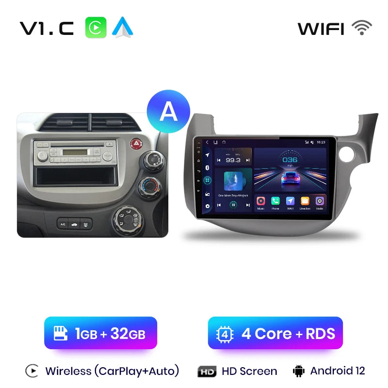 Junsun V1pro Android 10 AI Voice 4G Carplay RDS Car Radio Multimedia GPS For HONDA FIT JAZZ 2007-2013 2din autoradio bluetooth