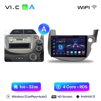 Junsun V1pro Android 10 AI Voice 4G Carplay RDS Radio de coche multimedia GPS para Honda Fit Jazz 2007-2013 2DIN autorradio bluetooth 
