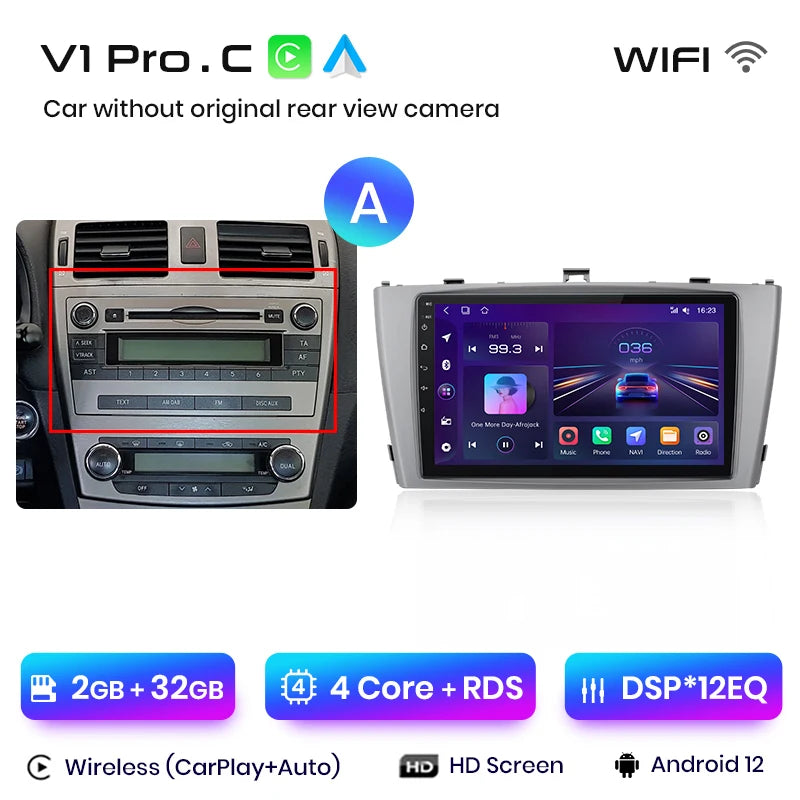Junsun V1 Wireless CarPlay Android Auto Car Radio for Toyota Avensis T27 2008-2015 GPS Car Intelligent Systems Smart Autoradio