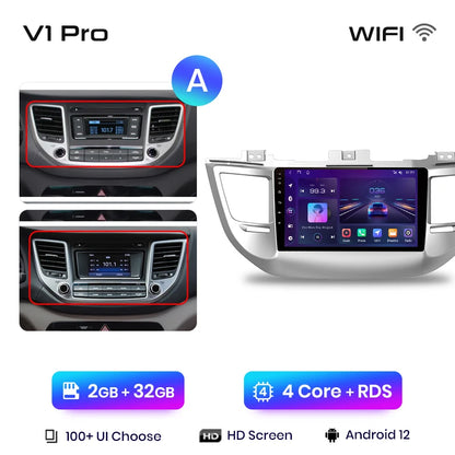 Junsun V1pro - Radio inalámbrica con CarPlay y Android para Hyundai IX35 Tucson 3 (2015-2018), 4G, GPS, 2DIN 