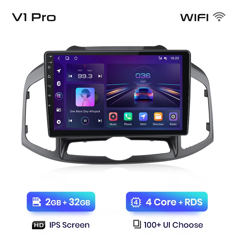 Junsun V1pro AI Voice - Radio para coche, reproductor multimedia Android Auto para Chevrolet Captiva 2011-2016, Carplay 4G, 2 DIN, GPS 