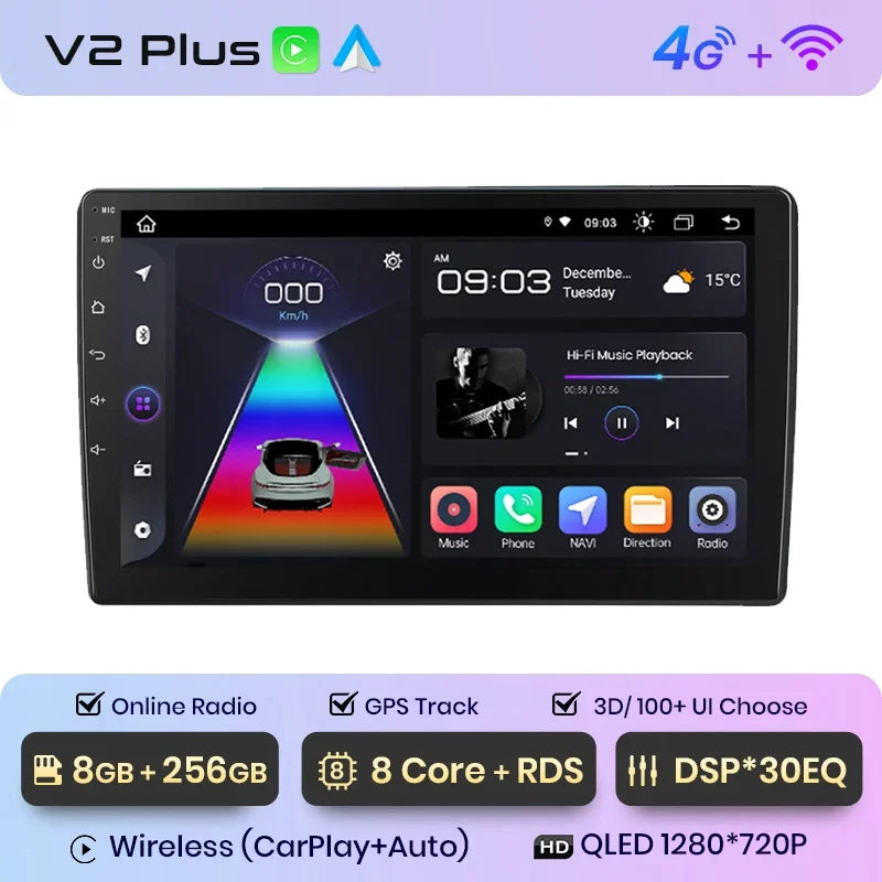 Radio Junsun CarPlay inalámbrica Android Auto para Volkswagen TOUAREG 2003 2004 2005-2010 con sistemas inteligentes RDS BT WiFi 2 DIN 