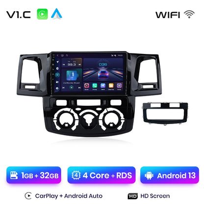 Radio Junsun V1 Plus para Toyota Fortuner, Hilux, Revo, Vigo (2007-2015), inalámbrica, CarPlay, Android Auto, 2 DIN, DVD. 