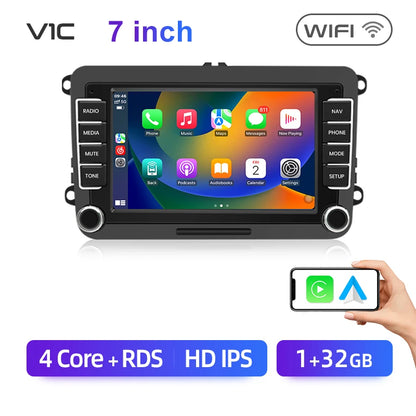 Junsun 2Din Wireless CarPlay for Apple Android Auto Car Radio Multimedia Player For VW Volkswagen Skoda Octavia PASSAT B6 GOLF