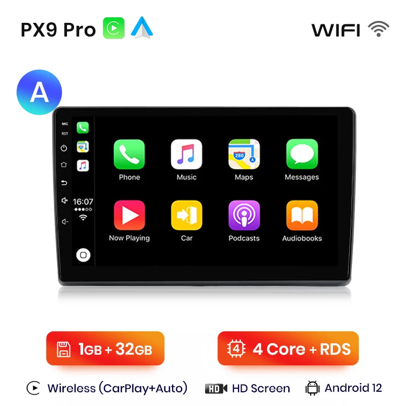 Radio con Android Auto y CarPlay inalámbrico AWESAFE para Fiat Ducato, Peugeot Boxer 2, Citroën Jumper 2 (2006-2023) 