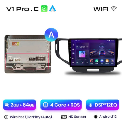 Junsun V1 AI Stimme Drahtlose CarPlay Android Auto Radio Für Honda Accord 8 2008-2012 4G Auto Multimedia GPS 2din autoradio 