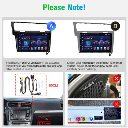 Junsun AI voice 4G LTE wireless CarPlay Android Auto Radio For VW Golf 7 2013-2017 Car Intelligent Systems Multimedia player Stereo RDS BT 2 din autoradio GPS Navi screen