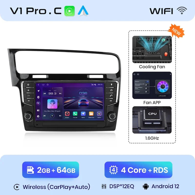 Junsun 9 inch Wireless CarPlay Android Auto Radio for Volkswagen VW Golf 7 2013-2017 Car Multimedia GPS autoradio