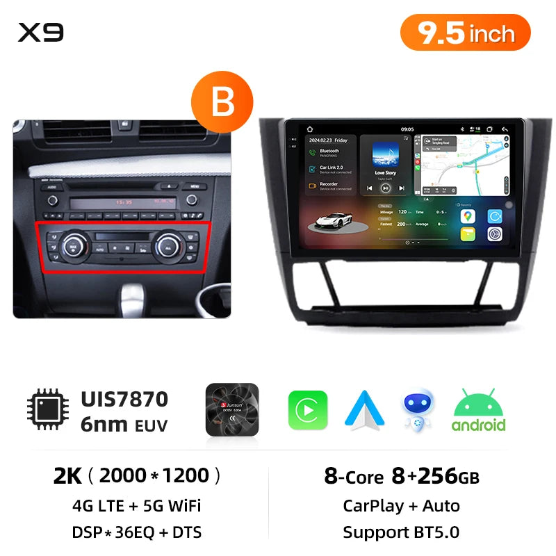 Junsun Wireless CarPlay Car Radio For BMW 1-Series 1 Series E87 E81 E82 E88 2004 2005-2011 Android Multimedia