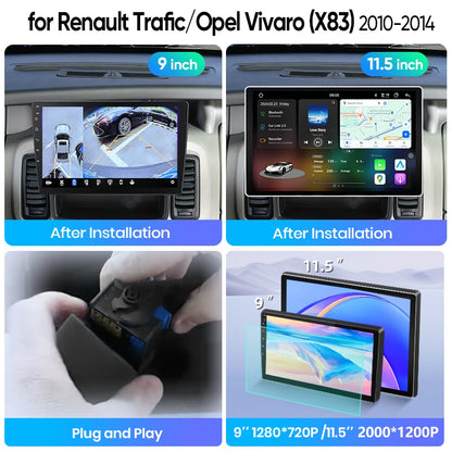 Junsun Wireless CarPlay Car Radio For Renault Trafic Opel Vivaro 2010-2014 Android Multimedia